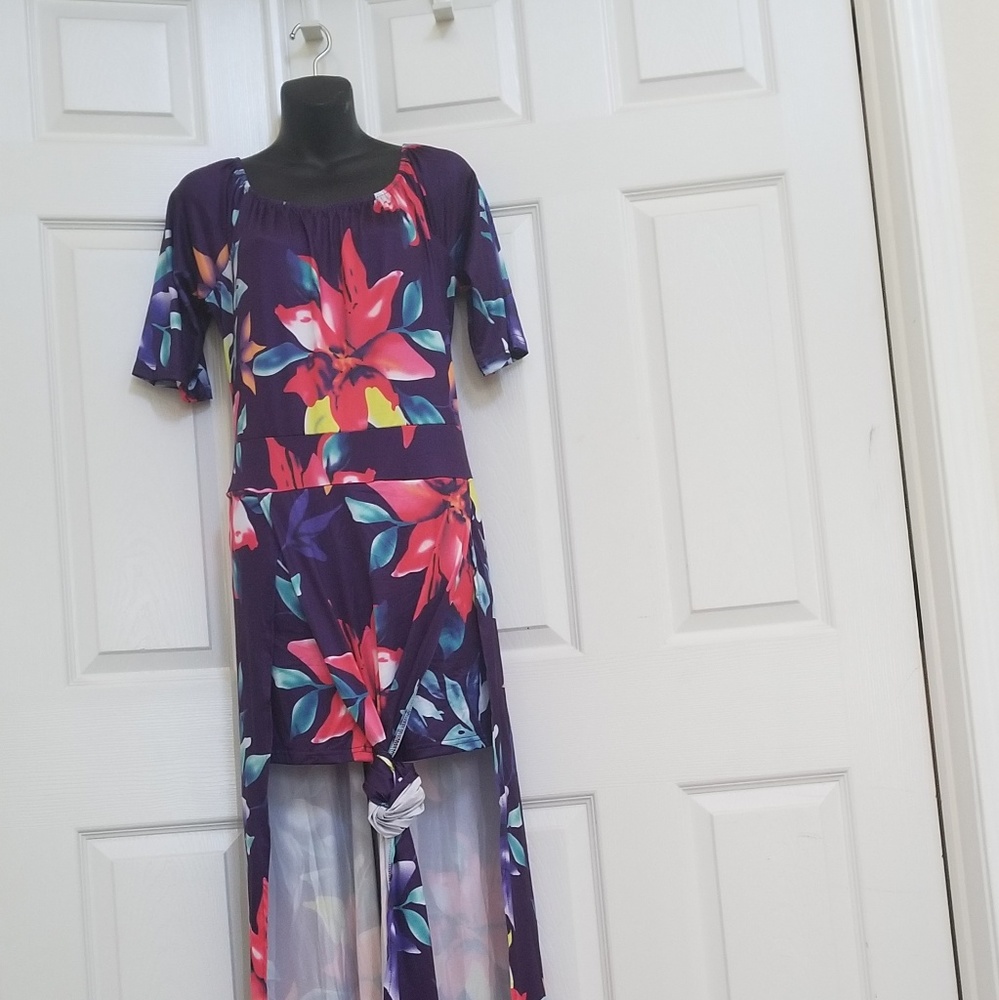 Ladies Floral Maxi Skort Dress